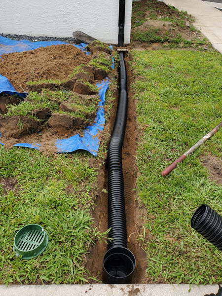 Underground Gutter Drains - Moores Rain Gutters LLC